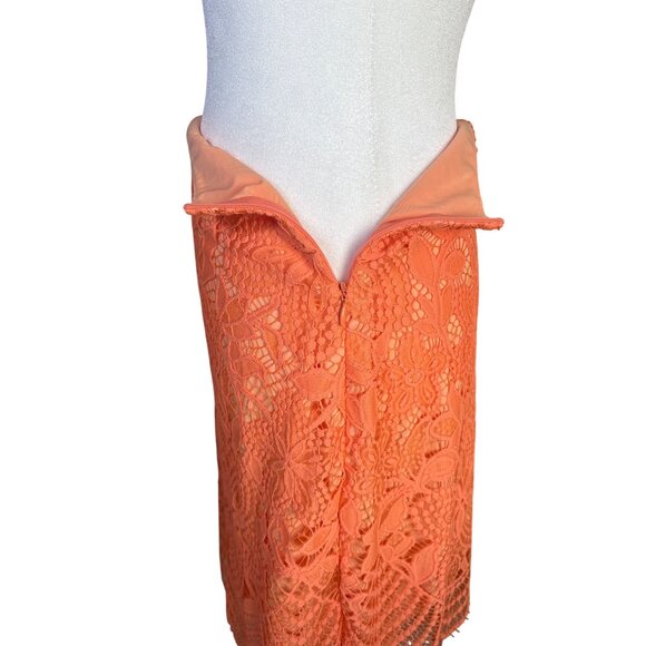 For Love and‎ Lemons Skirt Size Medium Melon Lace Overlay Lined Stretch - Picture 7 of 9